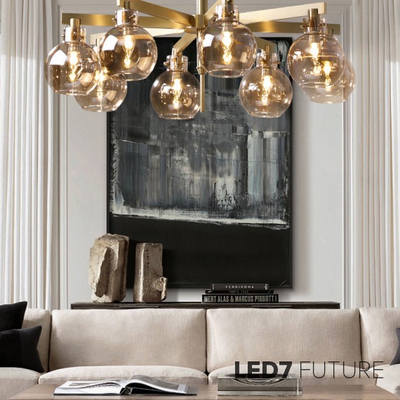 Loft Industry Modern - Suspended Ball Chandelier